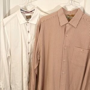2 Tommy Bahama Long Sleeve Button Front Shirts Size Large